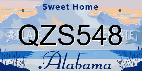 QZS548 Alabama License Plate