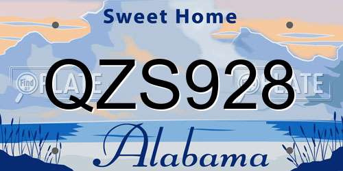 QZS928 Alabama License Plate