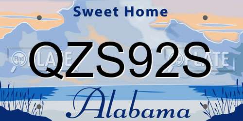 QZS92S Alabama License Plate