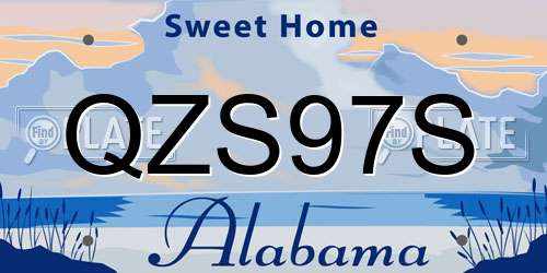 QZS97S Alabama License Plate