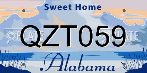 QZT059 Alabama License Plate