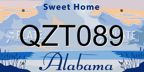 QZT089 Alabama License Plate