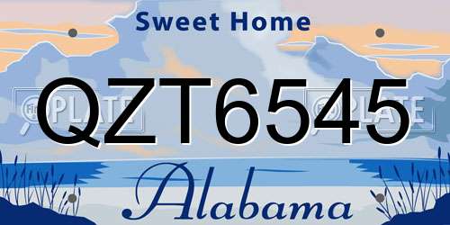 QZT6545 Alabama License Plate
