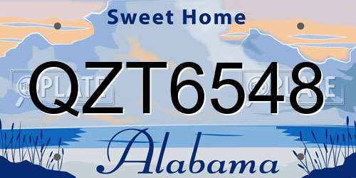 QZT6548 Alabama License Plate