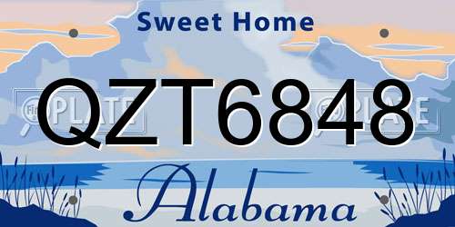 QZT6848 Alabama License Plate