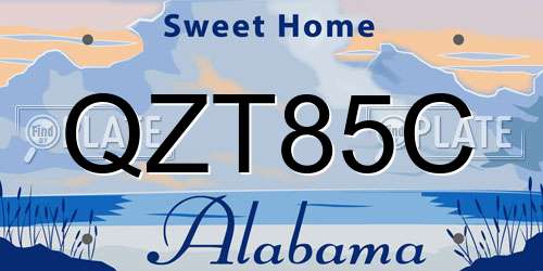 QZT85C Alabama License Plate