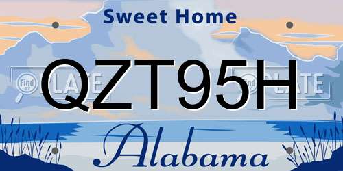 QZT95H Alabama License Plate