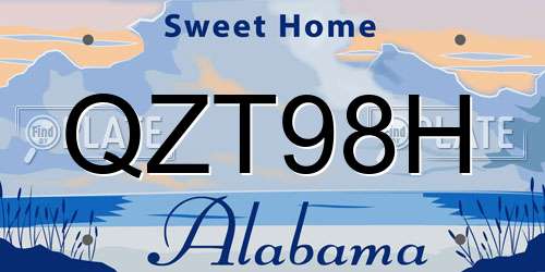 QZT98H Alabama License Plate