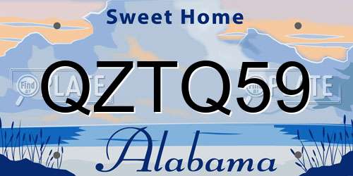 QZTQ59 Alabama License Plate