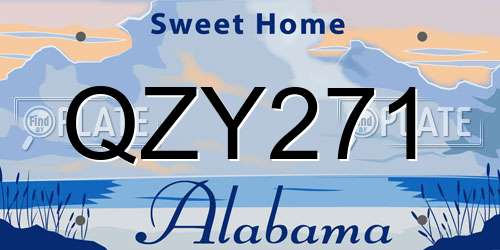 QZY271 Alabama License Plate