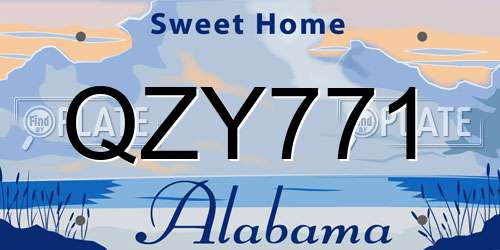QZY771 Alabama License Plate