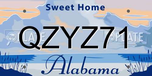 QZYZ71 Alabama License Plate