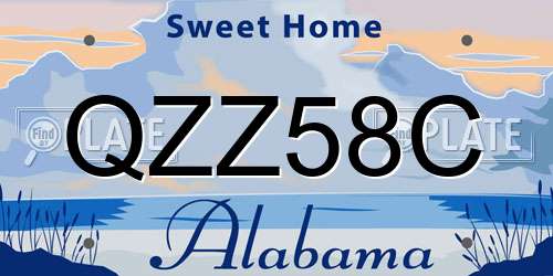 QZZ58C Alabama License Plate