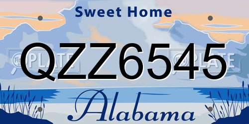 QZZ6545 Alabama License Plate