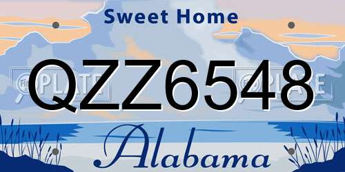 QZZ6548 Alabama License Plate