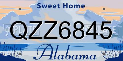 QZZ6845 Alabama License Plate