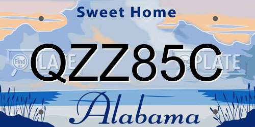 QZZ85C Alabama License Plate