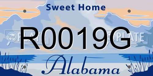 R0019G Alabama License Plate