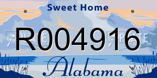 R004916 Alabama License Plate