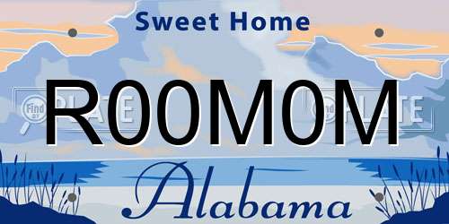 R00M0M Alabama License Plate