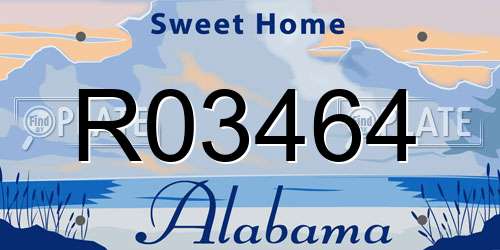 R03464 Alabama License Plate