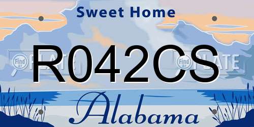 R042CS Alabama License Plate