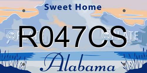R047CS Alabama License Plate