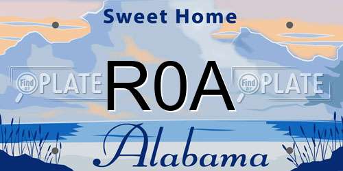 R0A Alabama License Plate