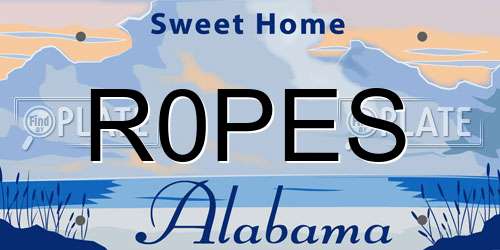 R0PES Alabama License Plate
