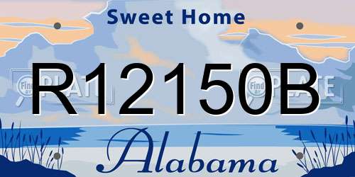 R12150B Alabama License Plate