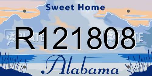 R121808 Alabama License Plate