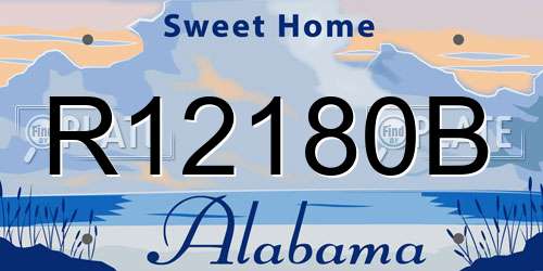R12180B Alabama License Plate