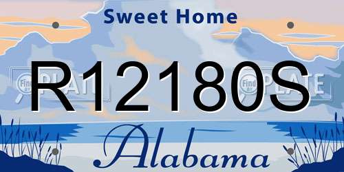 R12180S Alabama License Plate