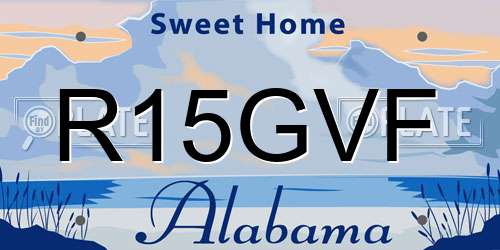 R15GVF Alabama License Plate