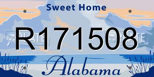 R171508 Alabama License Plate