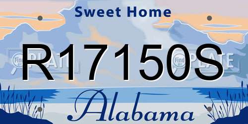 R17150S Alabama License Plate