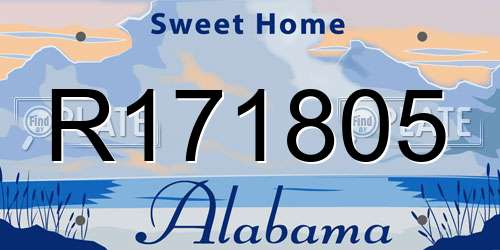 R171805 Alabama License Plate