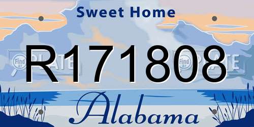 R171808 Alabama License Plate