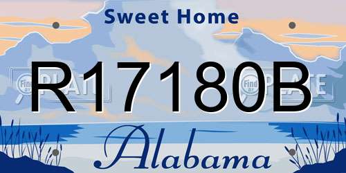 R17180B Alabama License Plate