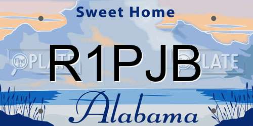 R1PJB Alabama License Plate