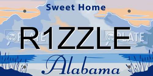 R1ZZLE Alabama License Plate