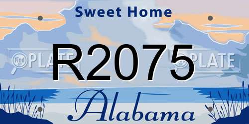 R2075 Alabama License Plate