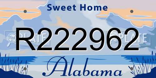 R222962 Alabama License Plate