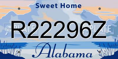 R22296Z Alabama License Plate