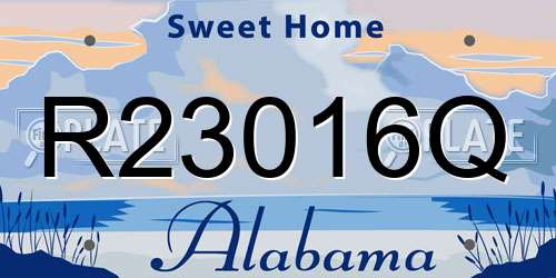 R23016Q Alabama License Plate