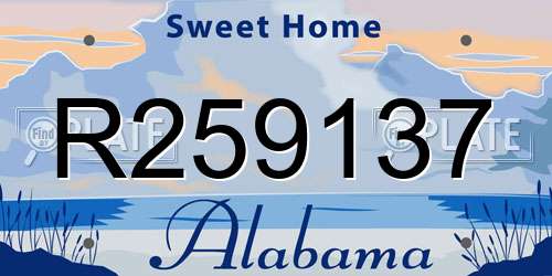 R259137 Alabama License Plate