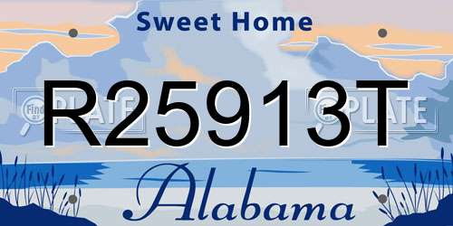 R25913T Alabama License Plate