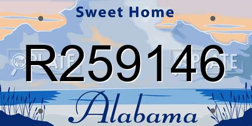 R259146 Alabama License Plate