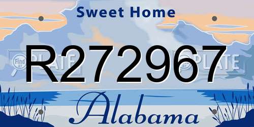 R272967 Alabama License Plate