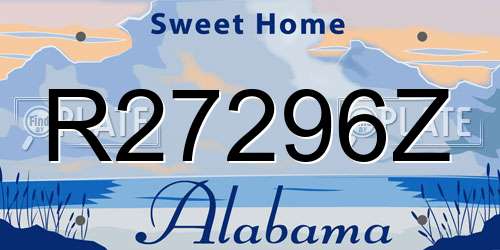 R27296Z Alabama License Plate